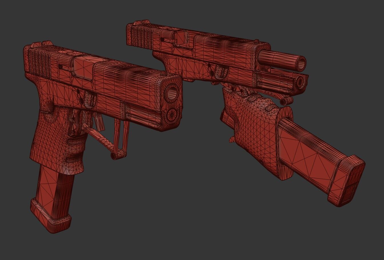 Full Conceal Folding GLOCK 19 Low-poly 3D model_39