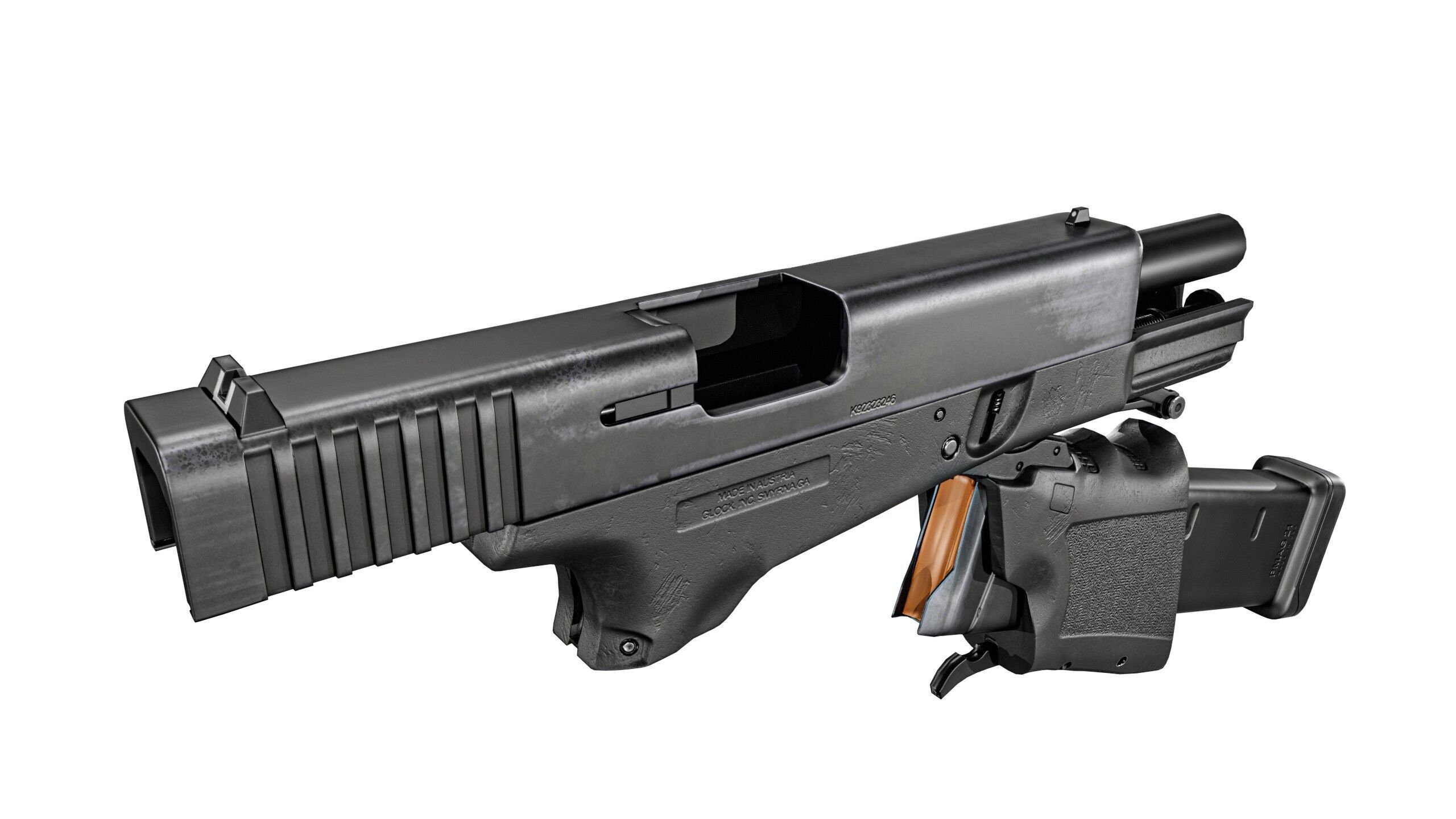 Full Conceal Folding GLOCK 19 Low-poly 3D model_21