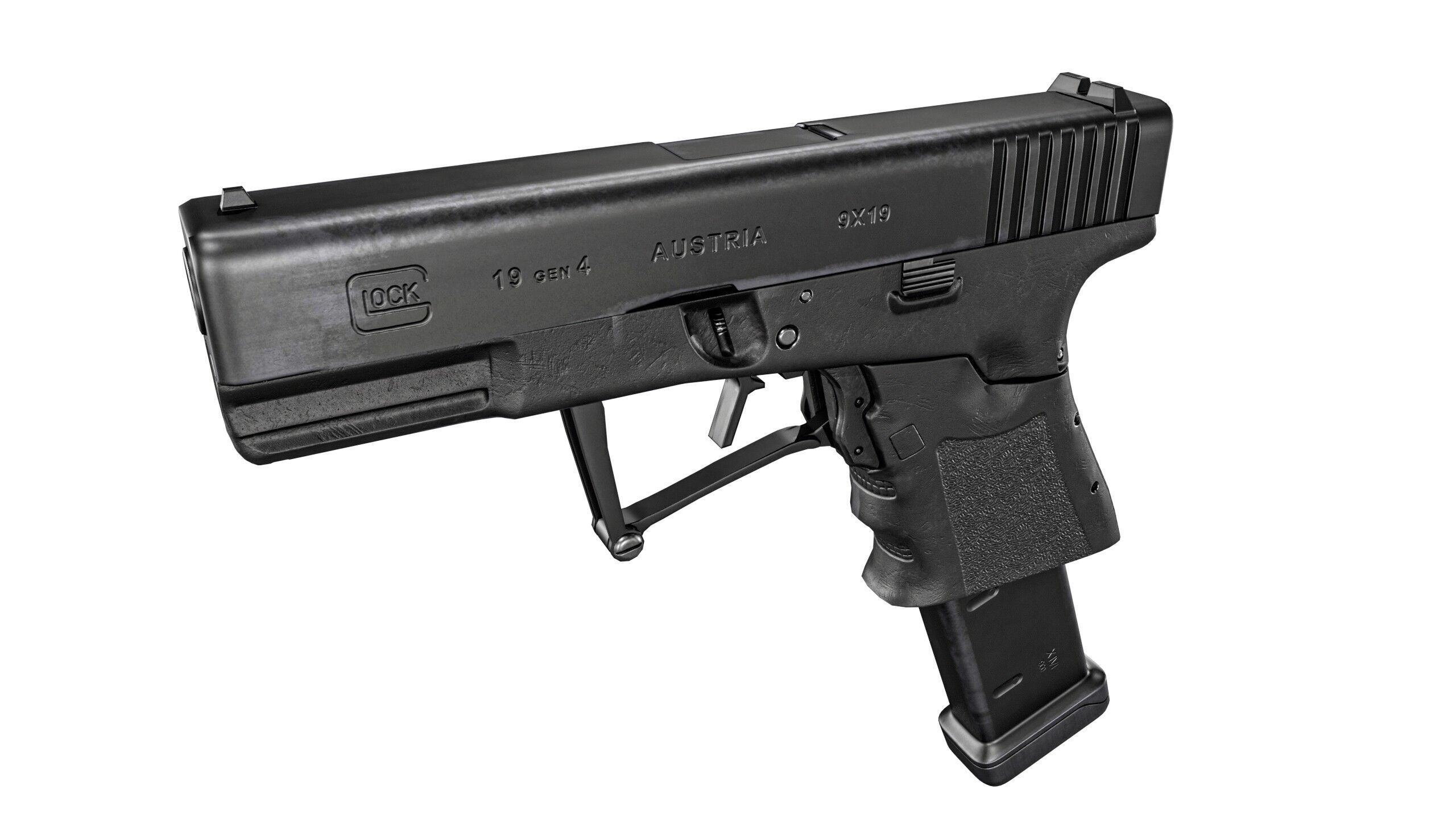 Full Conceal Folding GLOCK 19 Low-poly 3D model_19