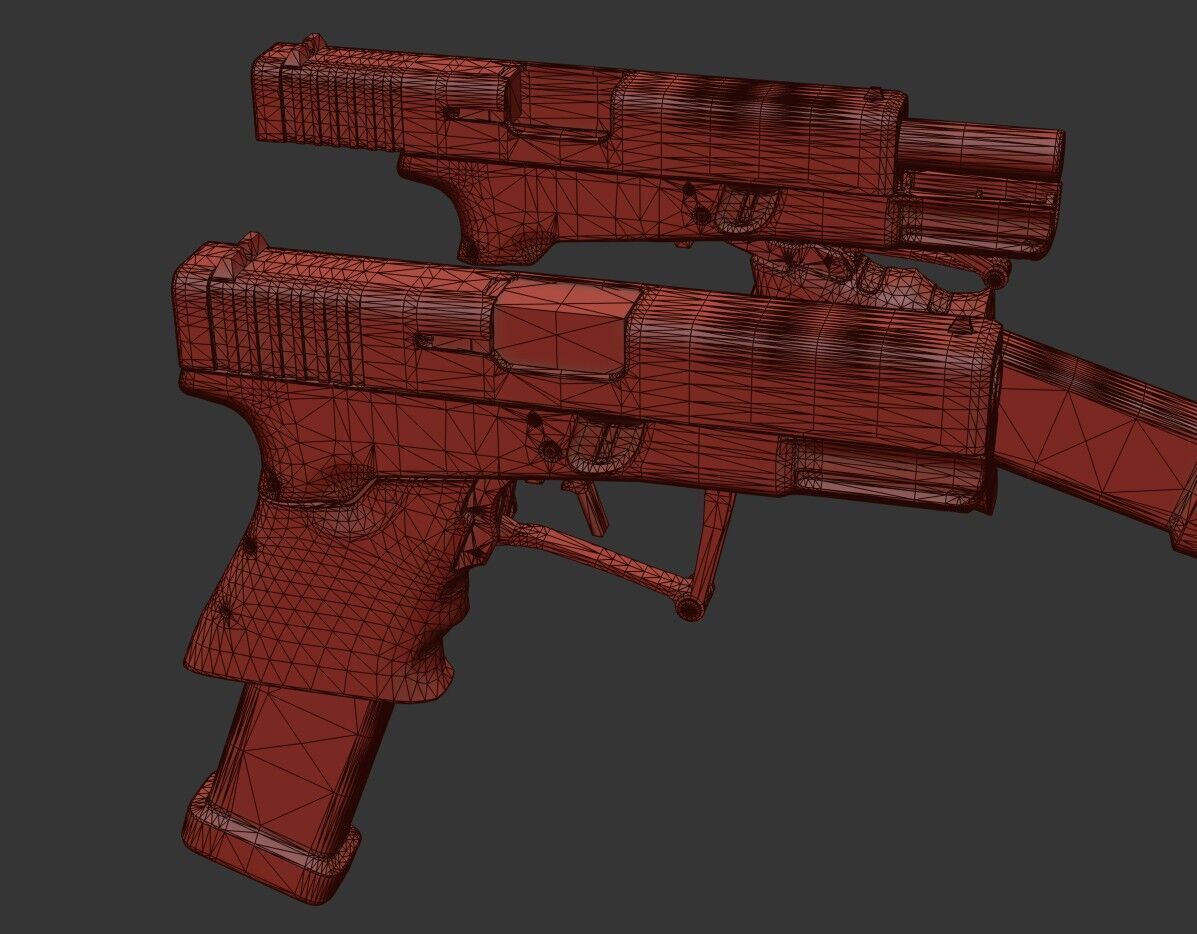 Full Conceal Folding GLOCK 19 Low-poly 3D model_38