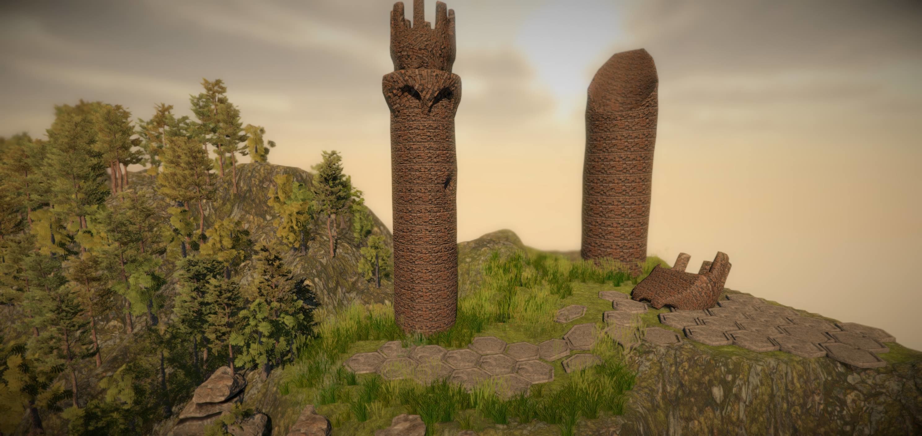 Tower Old Medieval Low-poly 3D model_3