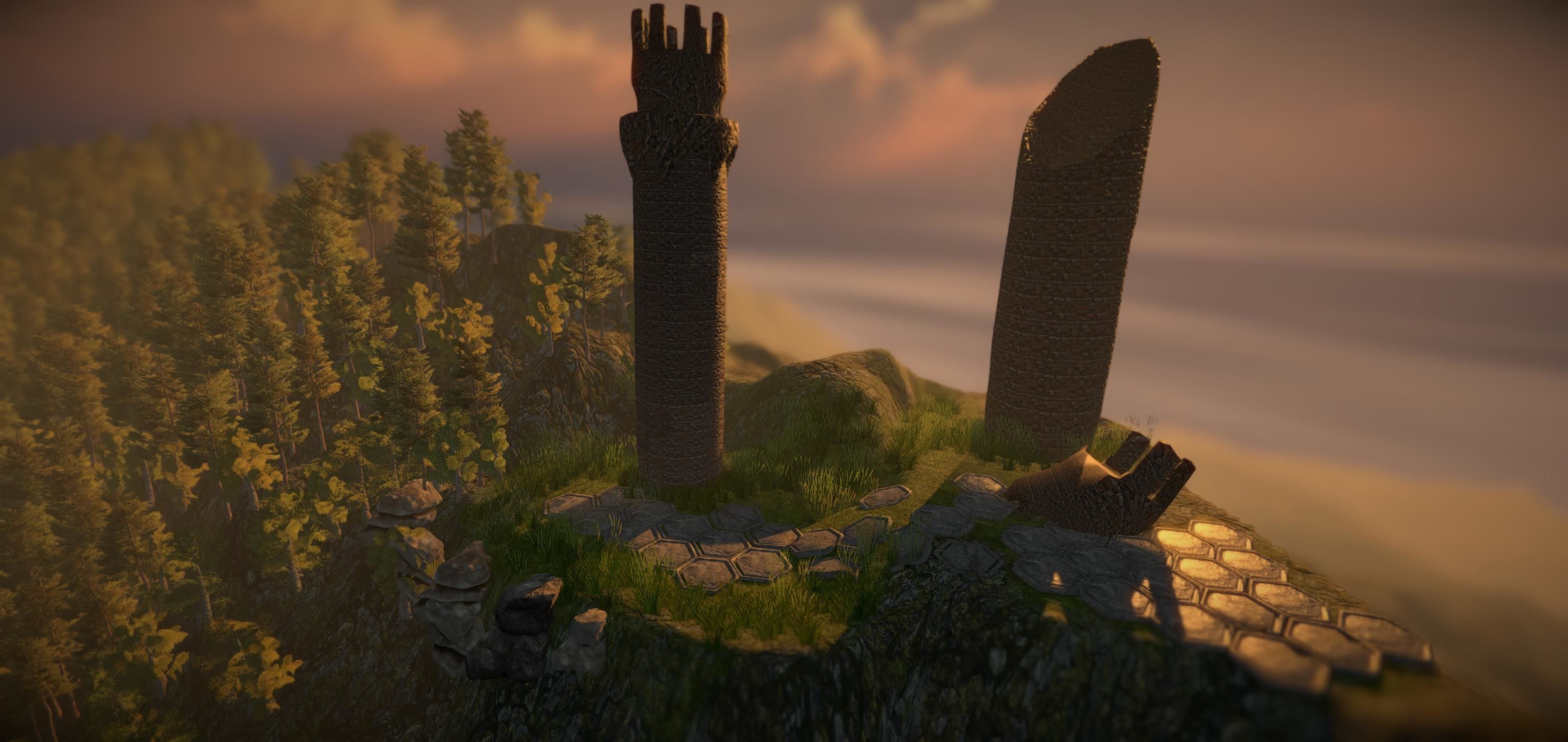 Tower Old Medieval Low-poly 3D model_1