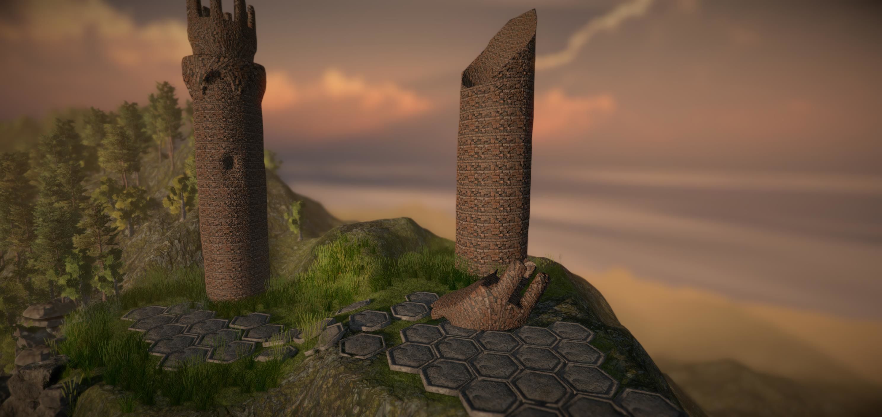 Tower Old Medieval Low-poly 3D model_2