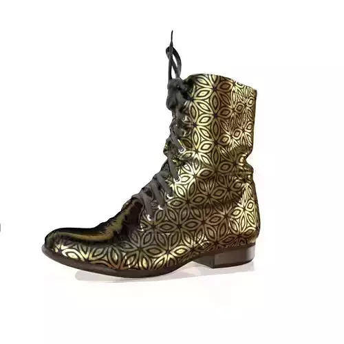 Golden Flowers Game Ready Shoe Asset