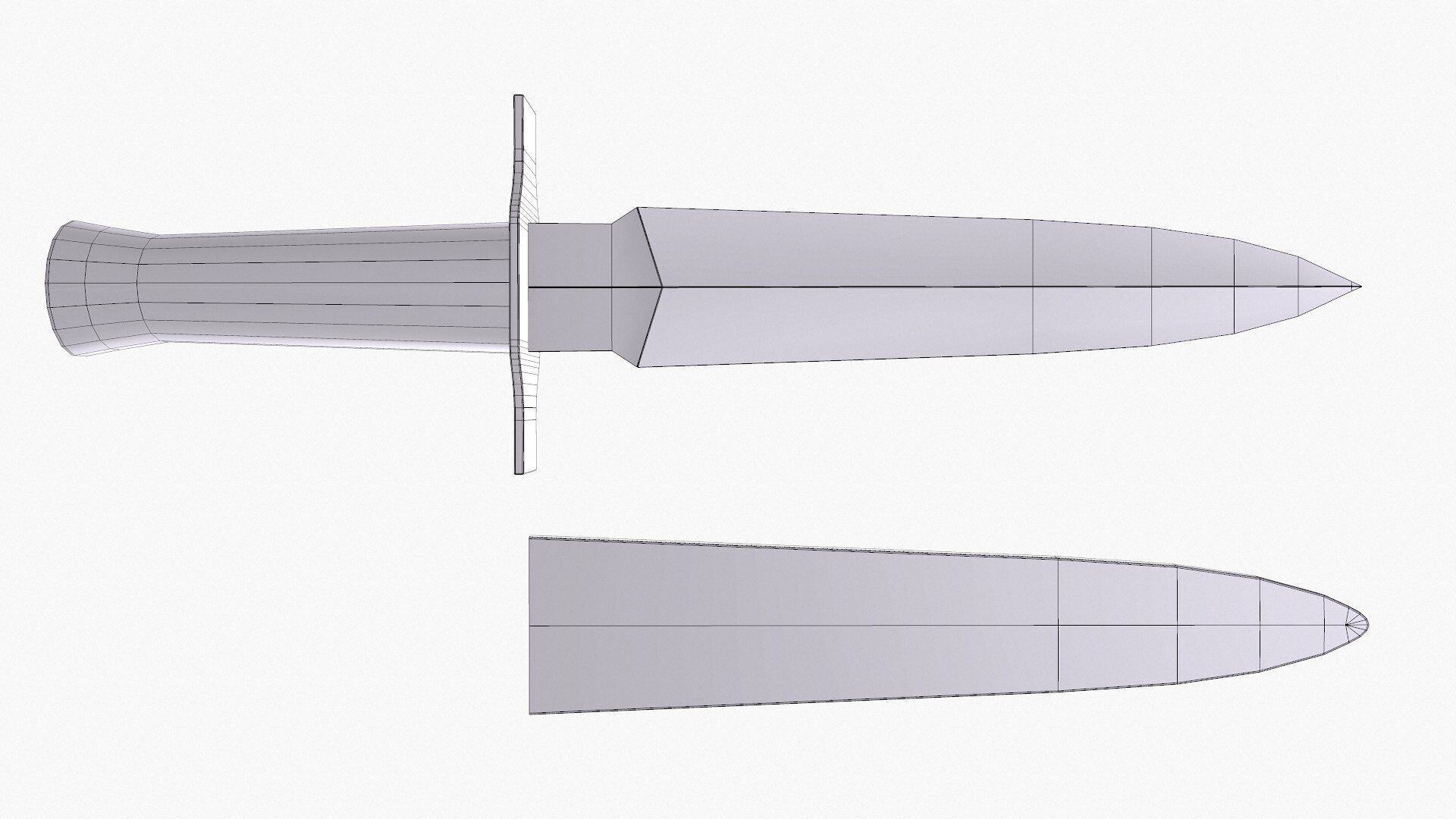 WW1 M1916 Avenger French Fighting Knife Low-poly PBR Low-poly 3D model_17