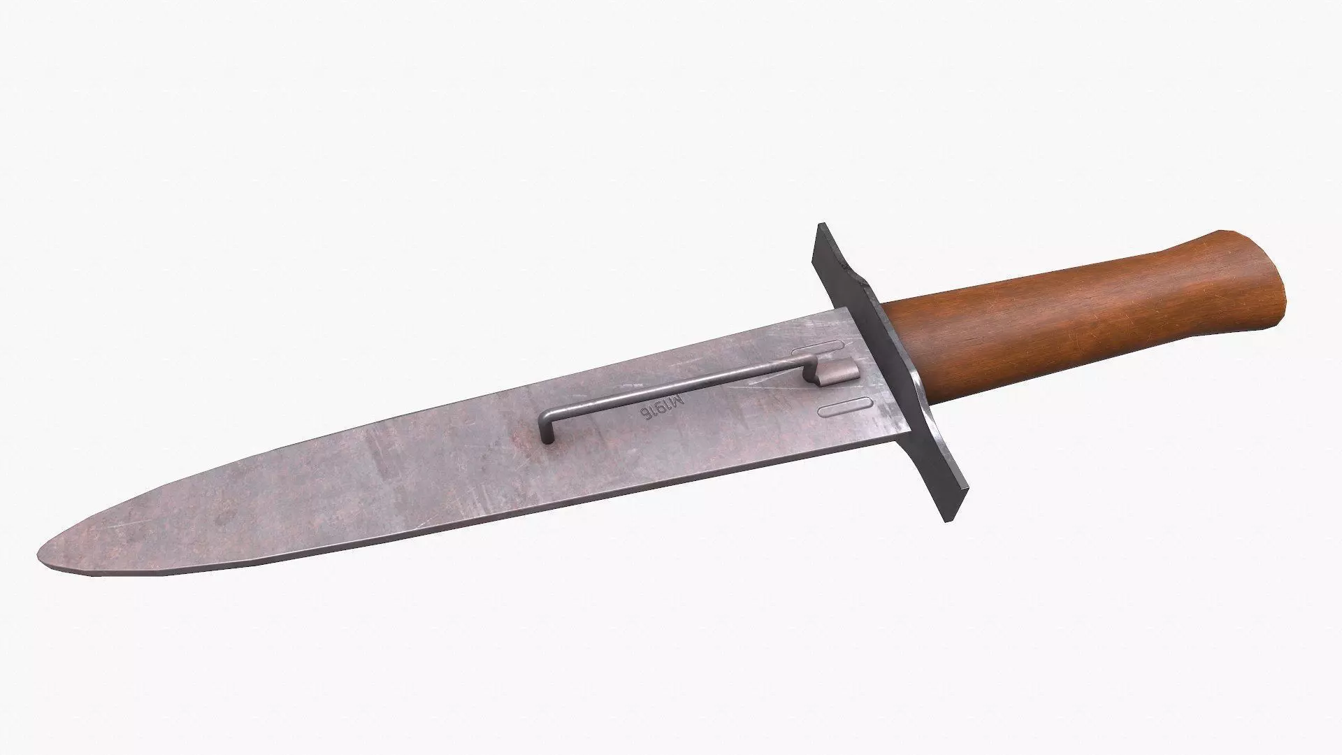 WW1 M1916 Avenger French Fighting Knife Low-poly PBR Low-poly 3D model_0