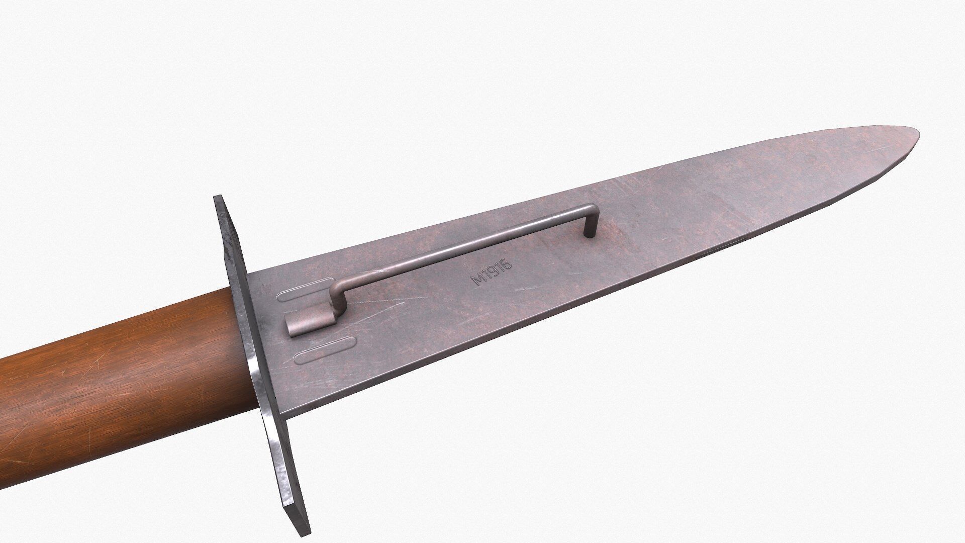 WW1 M1916 Avenger French Fighting Knife Low-poly PBR Low-poly 3D model_2