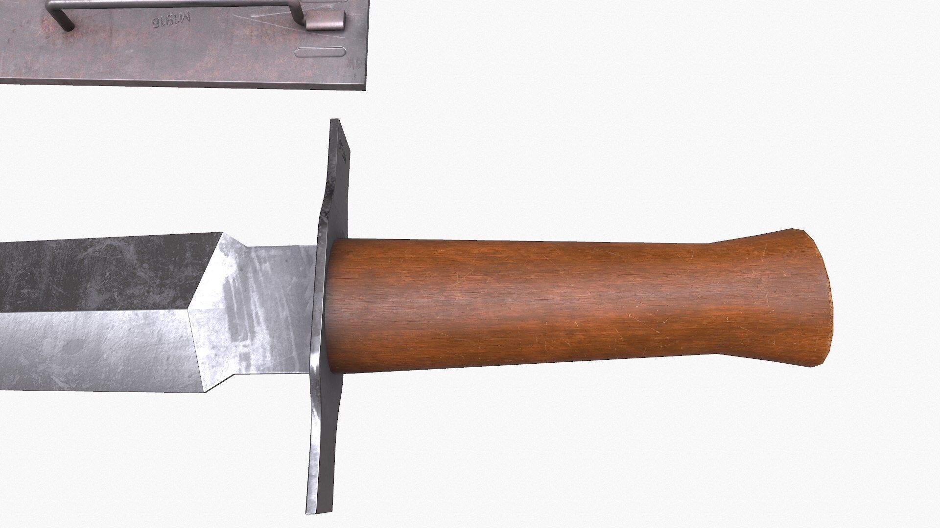 WW1 M1916 Avenger French Fighting Knife Low-poly PBR Low-poly 3D model_10