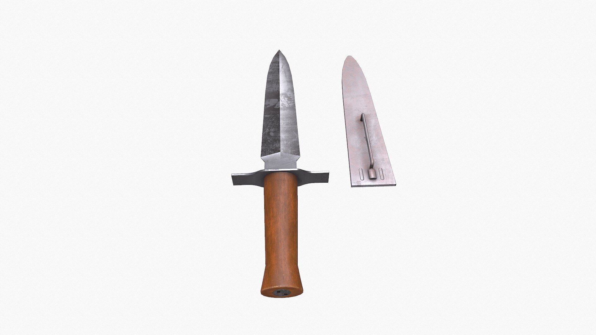 WW1 M1916 Avenger French Fighting Knife Low-poly PBR Low-poly 3D model_7