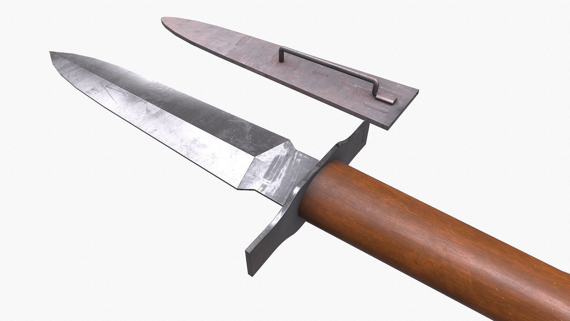 WW1 M1916 Avenger French Fighting Knife Low-poly PBR Low-poly 3D model_8