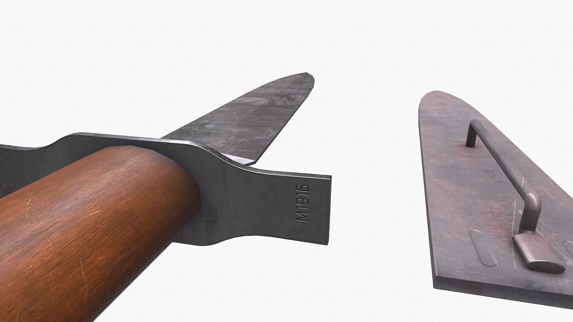 WW1 M1916 Avenger French Fighting Knife Low-poly PBR Low-poly 3D model_9