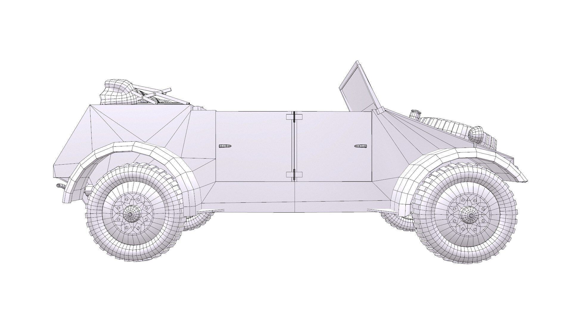 Type 82 Kubelwagen Low-poly Military Light Utility Vehicle PBR Low-poly 3D model_30