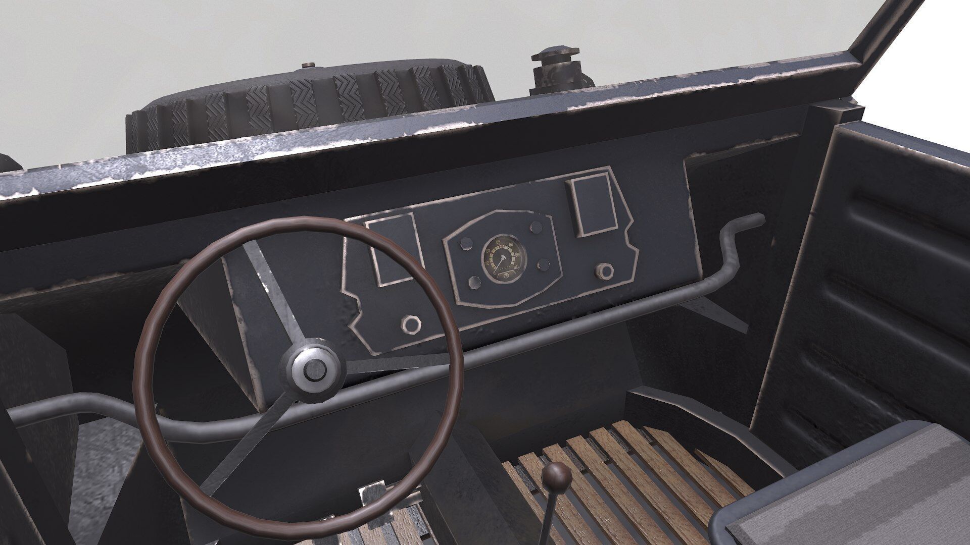 Type 82 Kubelwagen Low-poly Military Light Utility Vehicle PBR Low-poly 3D model_20