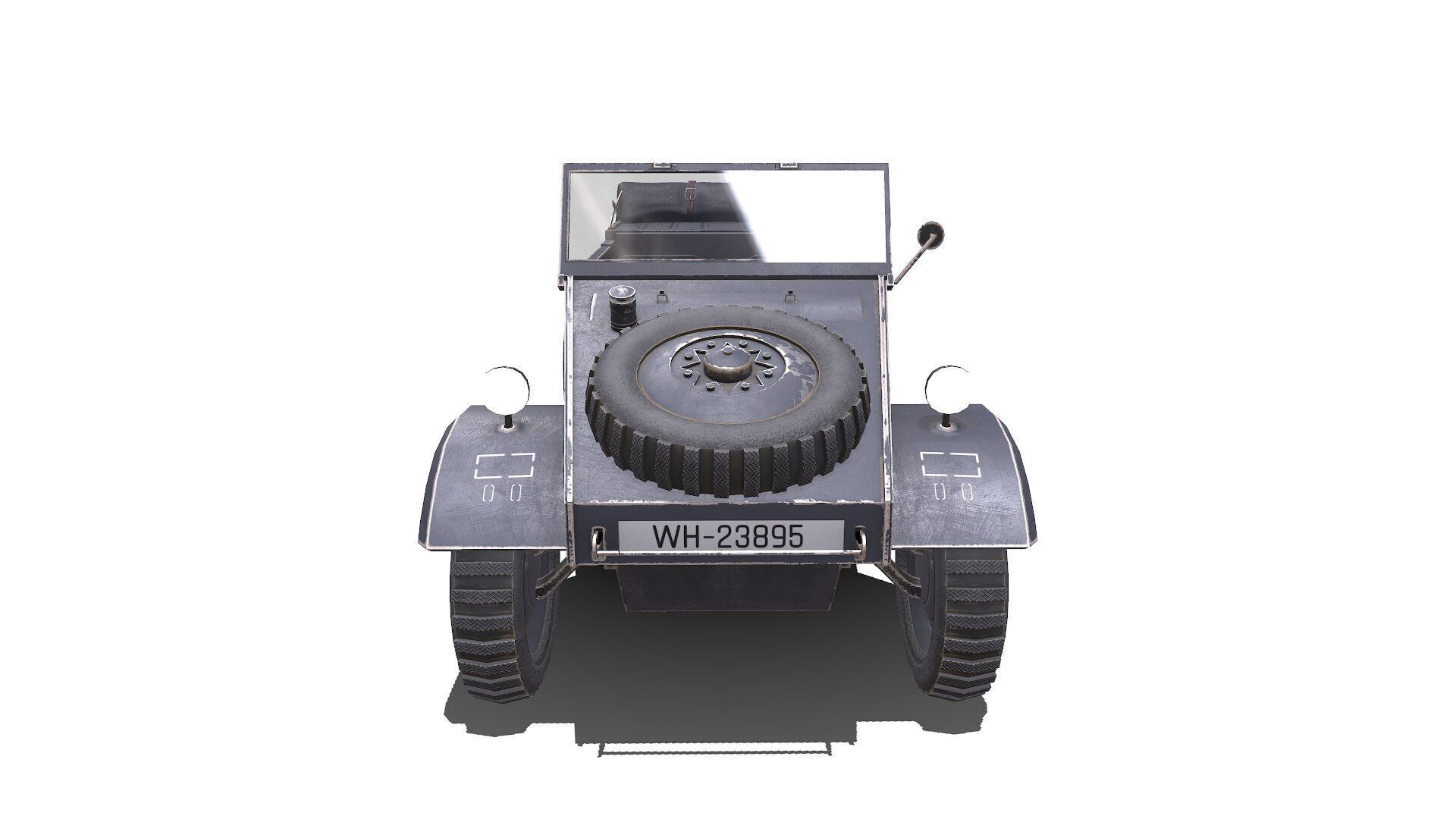 Type 82 Kubelwagen Low-poly Military Light Utility Vehicle PBR Low-poly 3D model_15