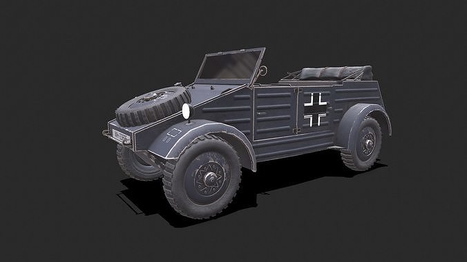 Type 82 Kubelwagen Low-poly Military Light Utility Vehicle PBR Low-poly 3D model