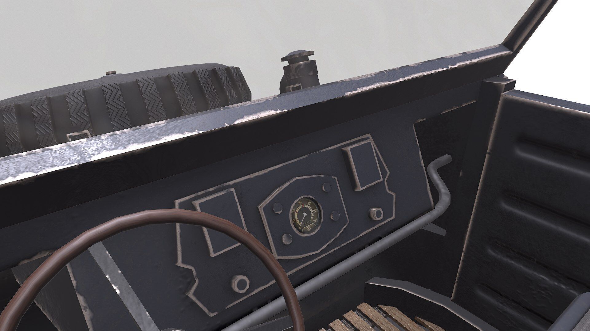 Type 82 Kubelwagen Low-poly Military Light Utility Vehicle PBR Low-poly 3D model_21