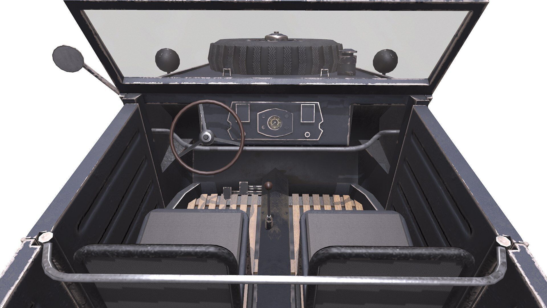 Type 82 Kubelwagen Low-poly Military Light Utility Vehicle PBR Low-poly 3D model_3