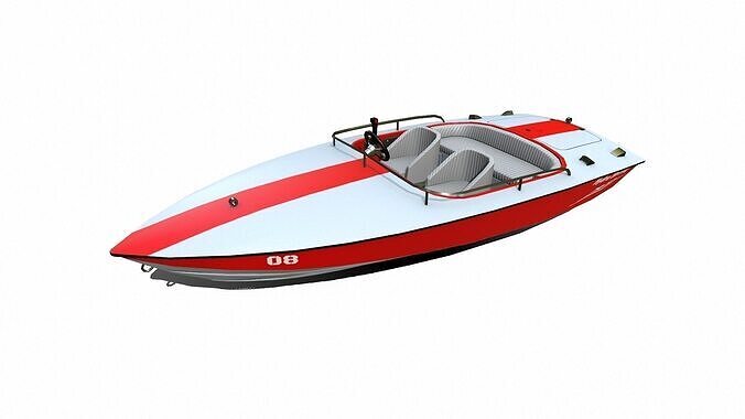 Speedboat Low-poly PBR Low-poly 3D model