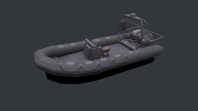 Rigid Inflatable Boat RHIB Low-poly PBR Low-poly 3D model