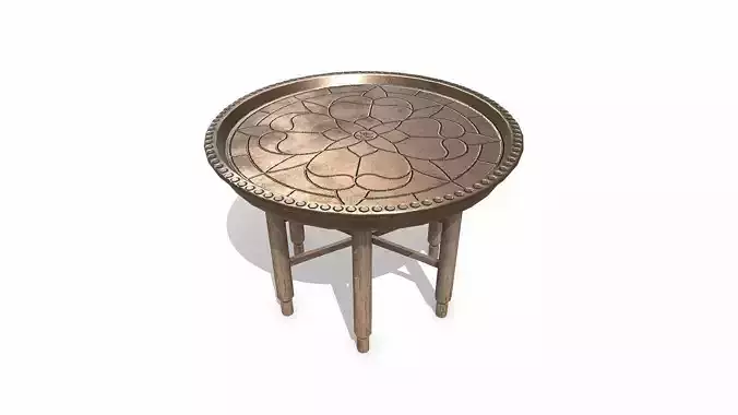 Old Bronze Side Table Low-poly PBR