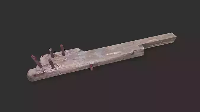 Nailed Plank Melee Weapon Low-poly PBR Free Free low-poly 3D model