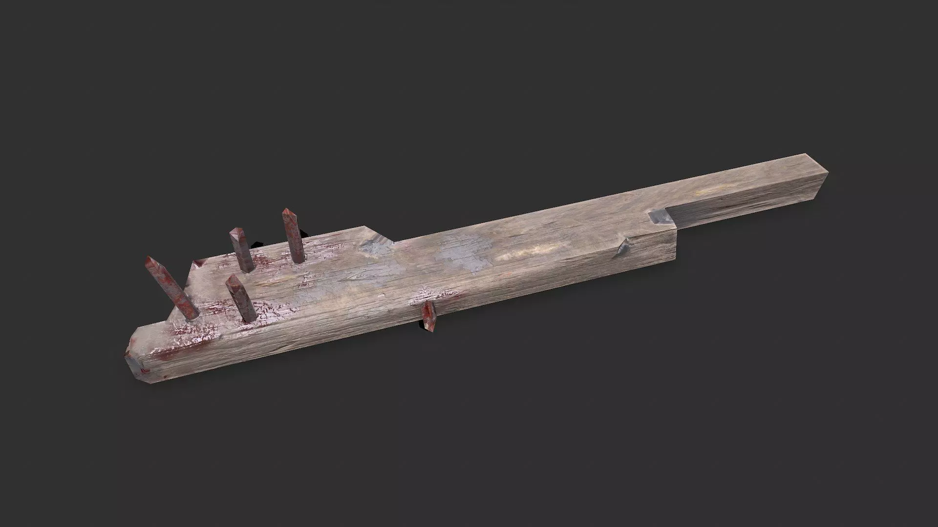 Nailed Plank Melee Weapon Low-poly PBR Free Free low-poly 3D model
