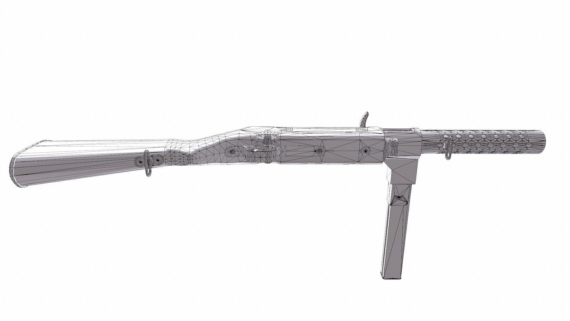 MP 28 Submachine Gun Low-poly PBR Low-poly 3D model_25