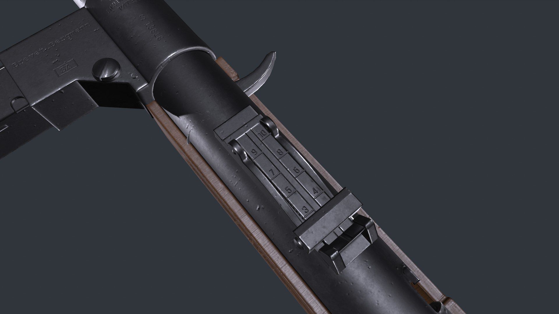 MP 28 Submachine Gun Low-poly PBR Low-poly 3D model_10