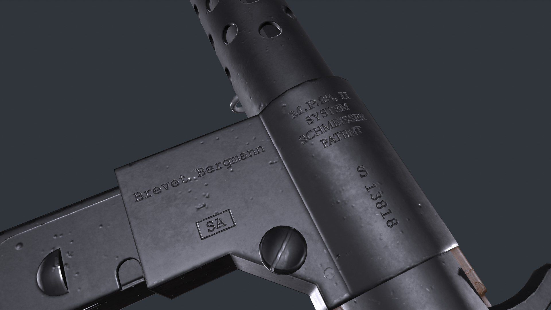 MP 28 Submachine Gun Low-poly PBR Low-poly 3D model_5