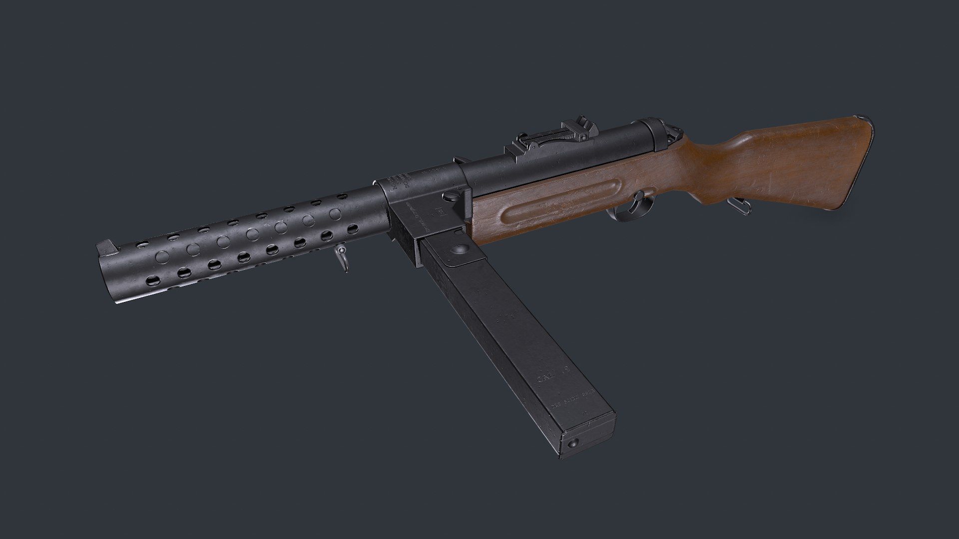 MP 28 Submachine Gun Low-poly PBR Low-poly 3D model_2