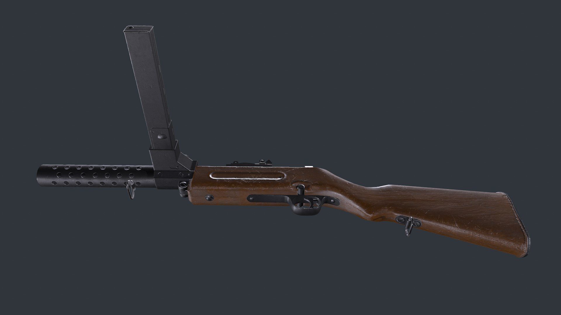 MP 28 Submachine Gun Low-poly PBR Low-poly 3D model_19