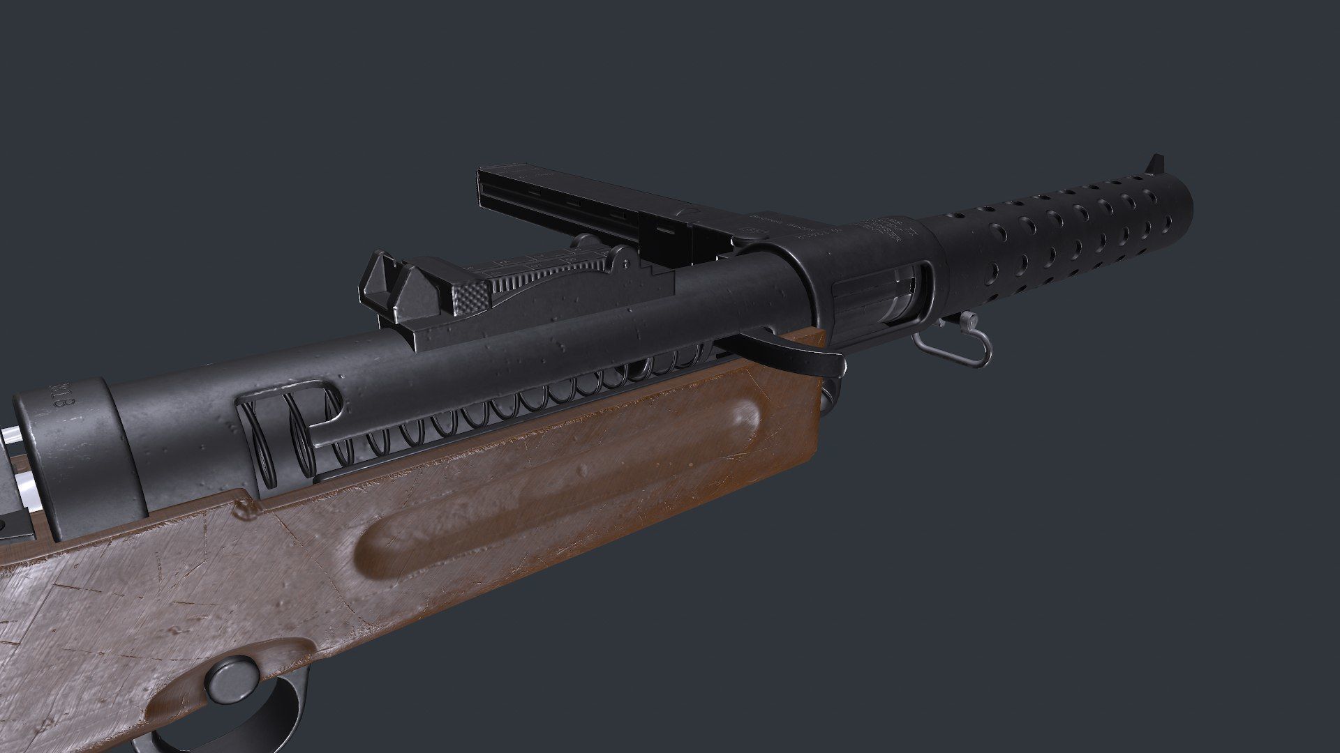 MP 28 Submachine Gun Low-poly PBR Low-poly 3D model_4