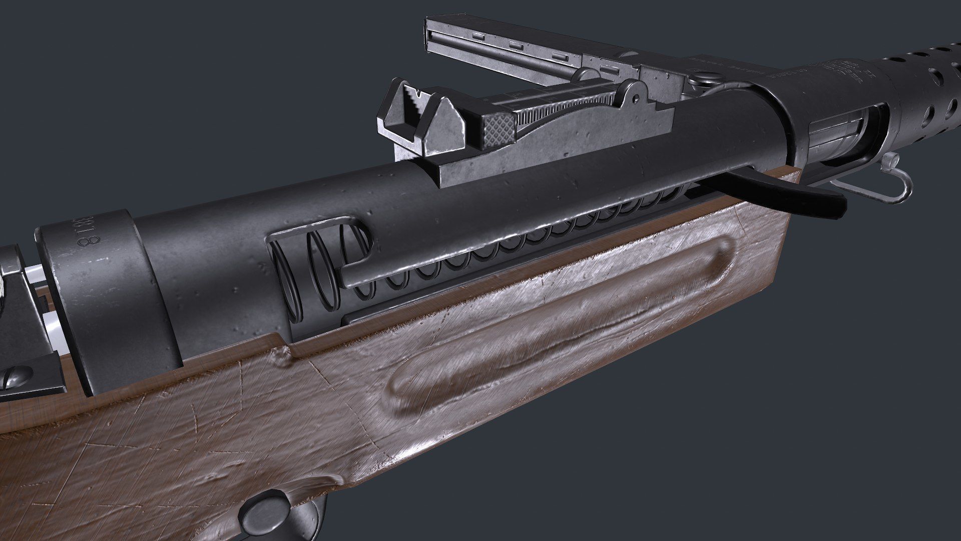 MP 28 Submachine Gun Low-poly PBR Low-poly 3D model_15