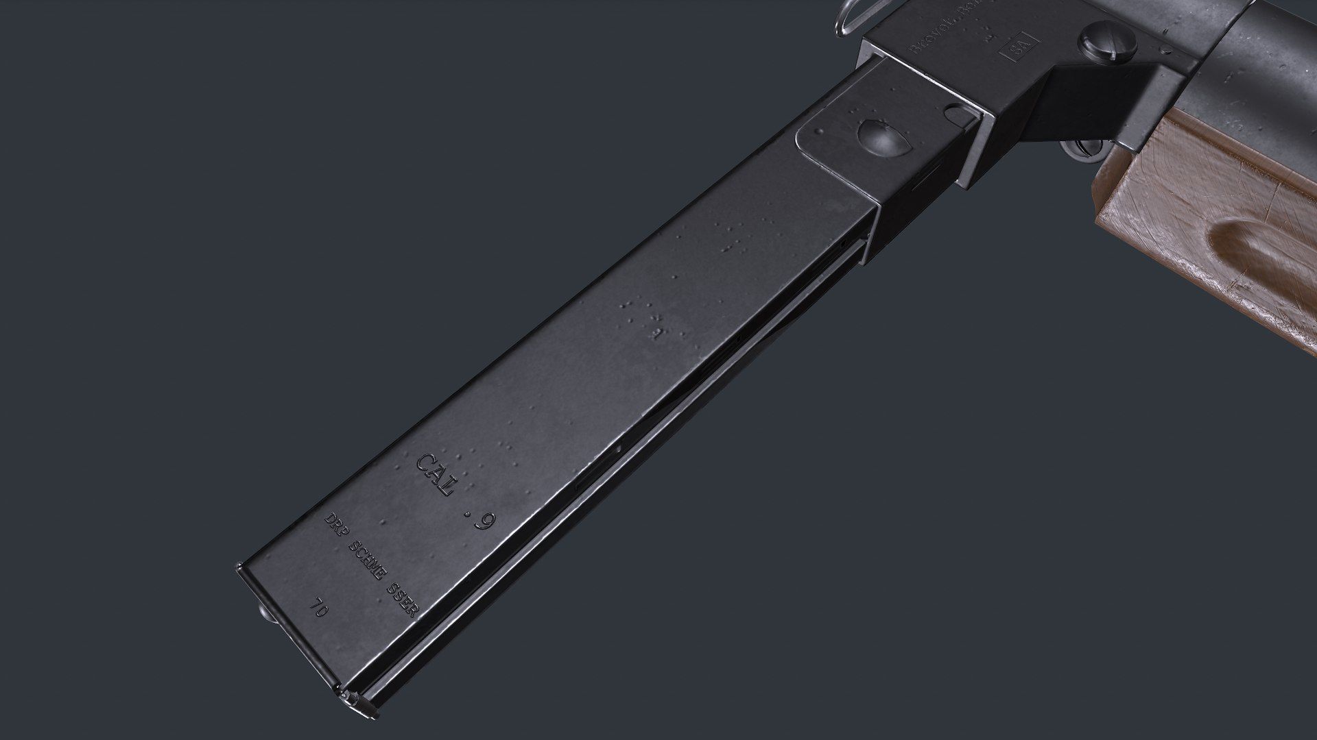 MP 28 Submachine Gun Low-poly PBR Low-poly 3D model_6