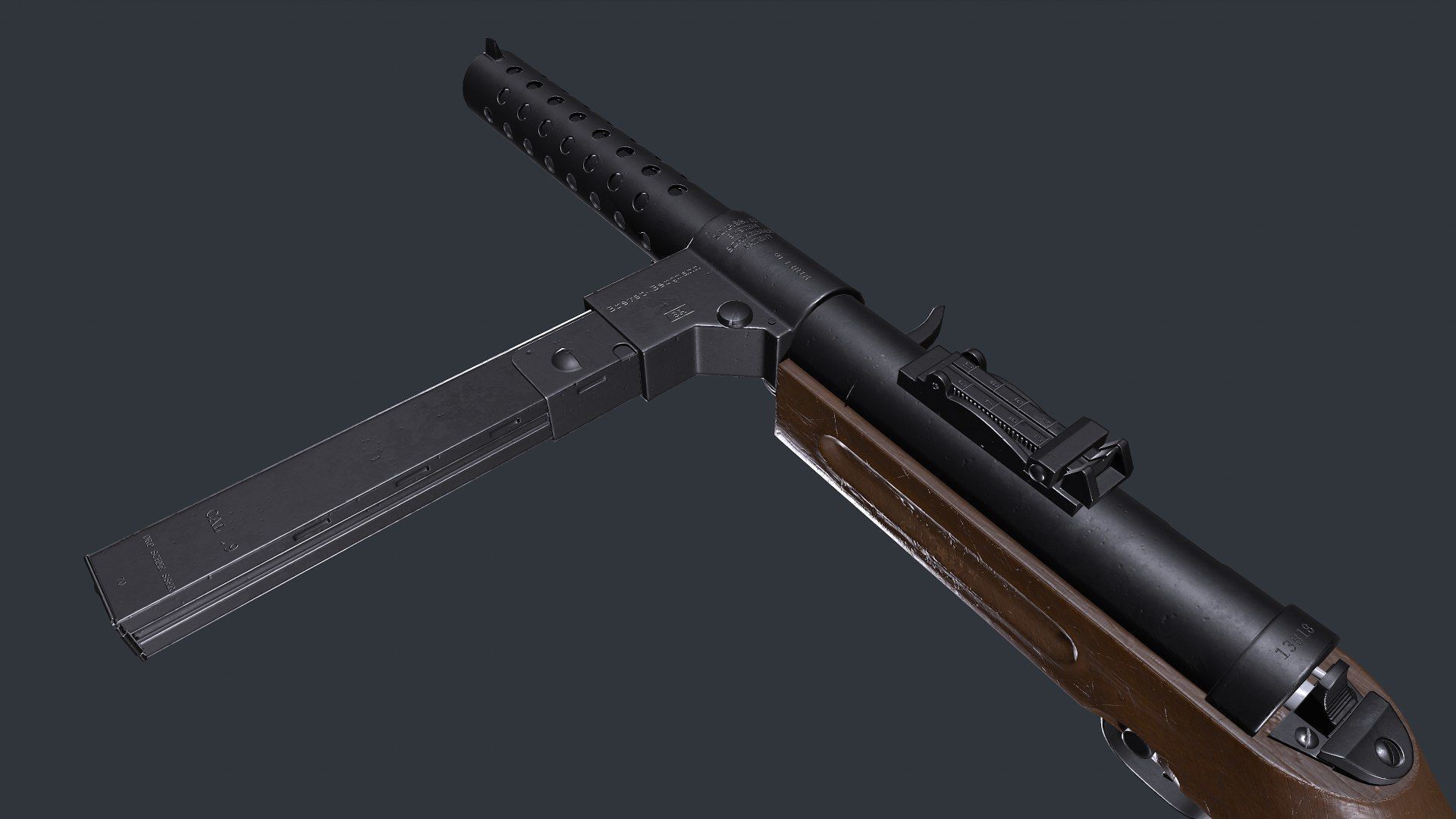 MP 28 Submachine Gun Low-poly PBR Low-poly 3D model_3
