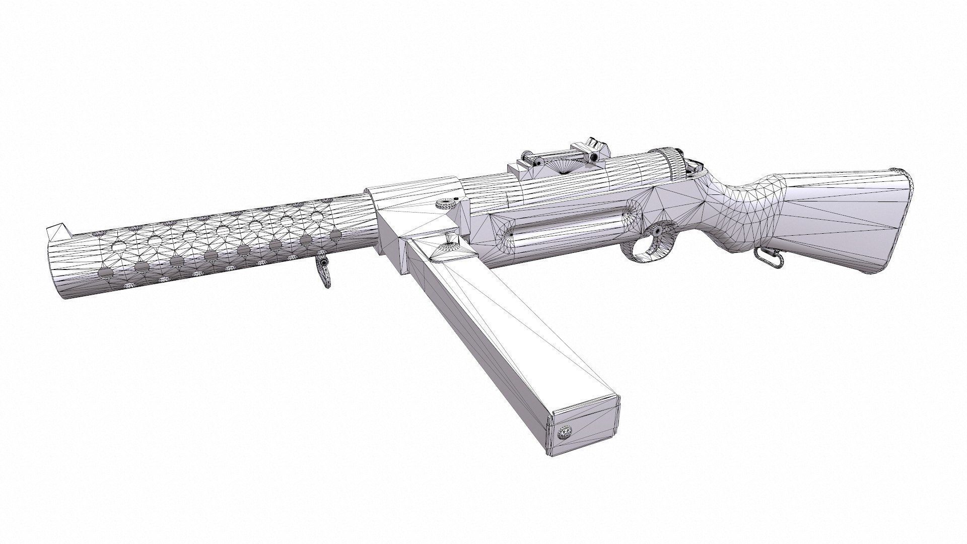 MP 28 Submachine Gun Low-poly PBR Low-poly 3D model_23