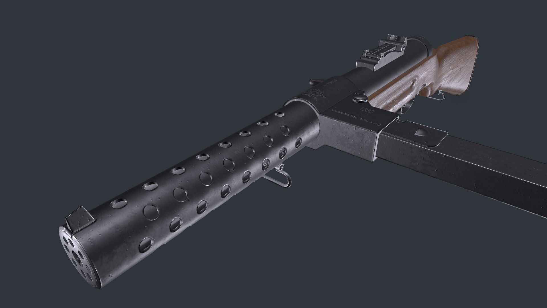 MP 28 Submachine Gun Low-poly PBR Low-poly 3D model_22