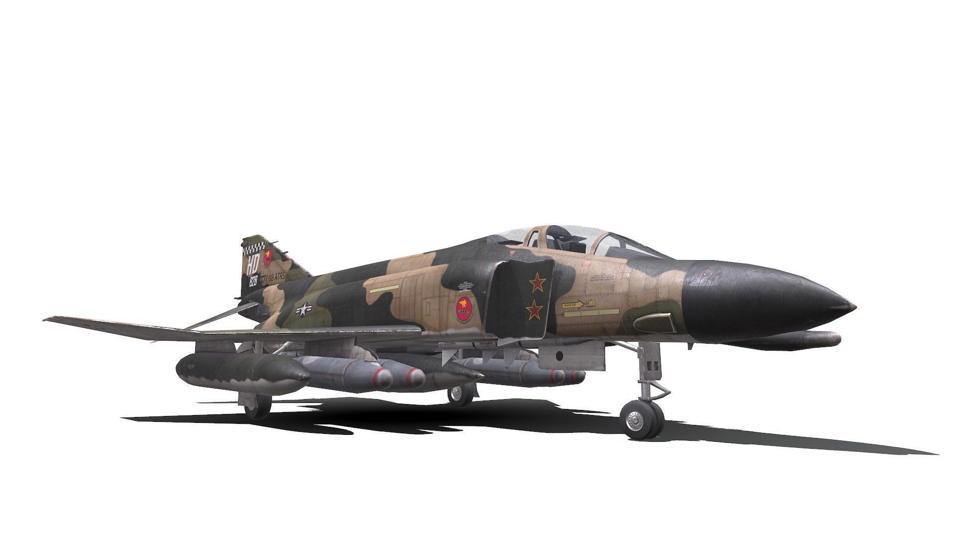 McDonnell Douglas F-4 Phantom II Low-poly PBR Low-poly 3D model_20