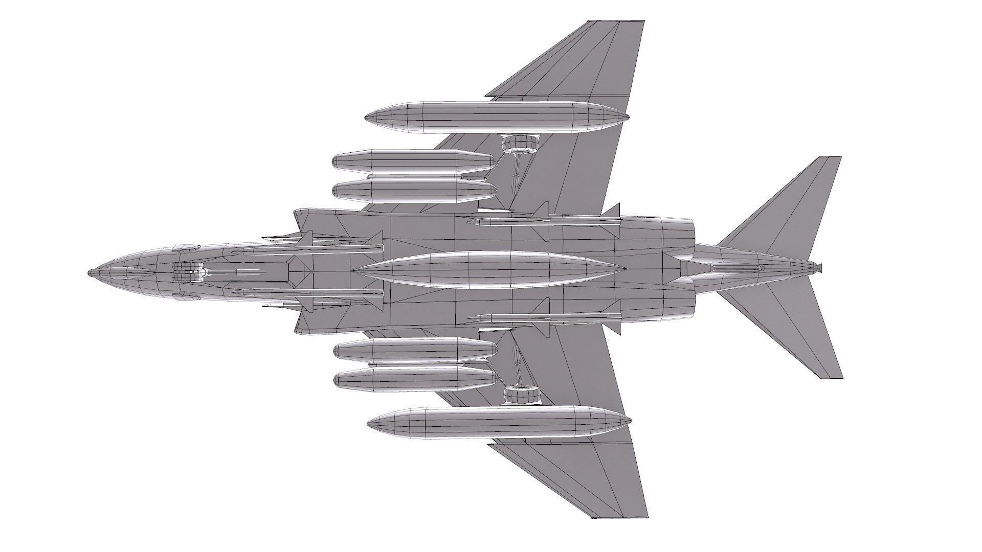 McDonnell Douglas F-4 Phantom II Low-poly PBR Low-poly 3D model_33