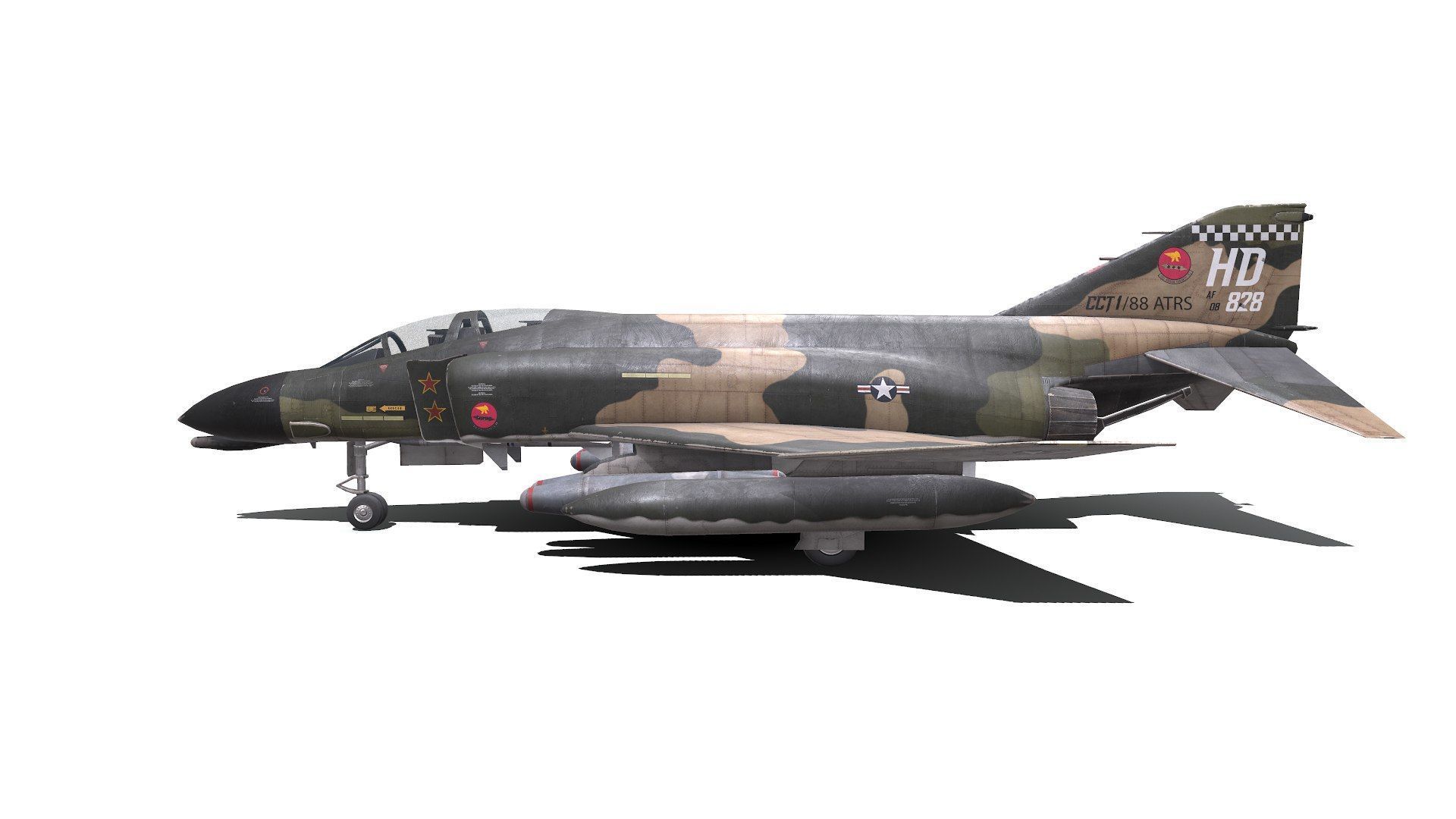 McDonnell Douglas F-4 Phantom II Low-poly PBR Low-poly 3D model_5