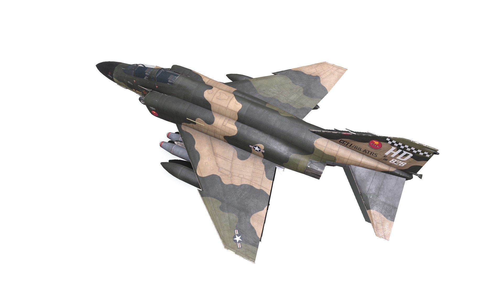 McDonnell Douglas F-4 Phantom II Low-poly PBR Low-poly 3D model_8