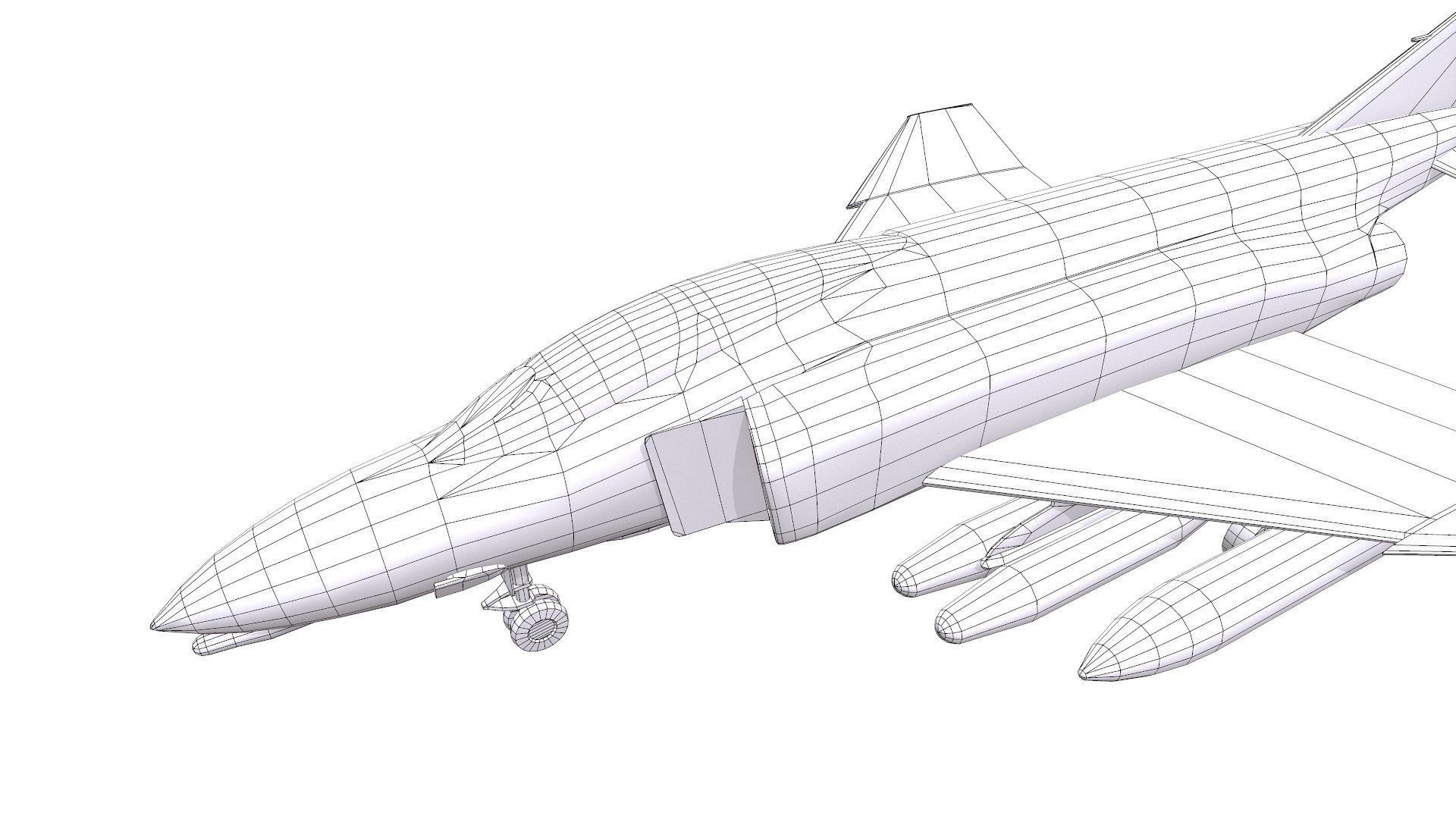McDonnell Douglas F-4 Phantom II Low-poly PBR Low-poly 3D model_34