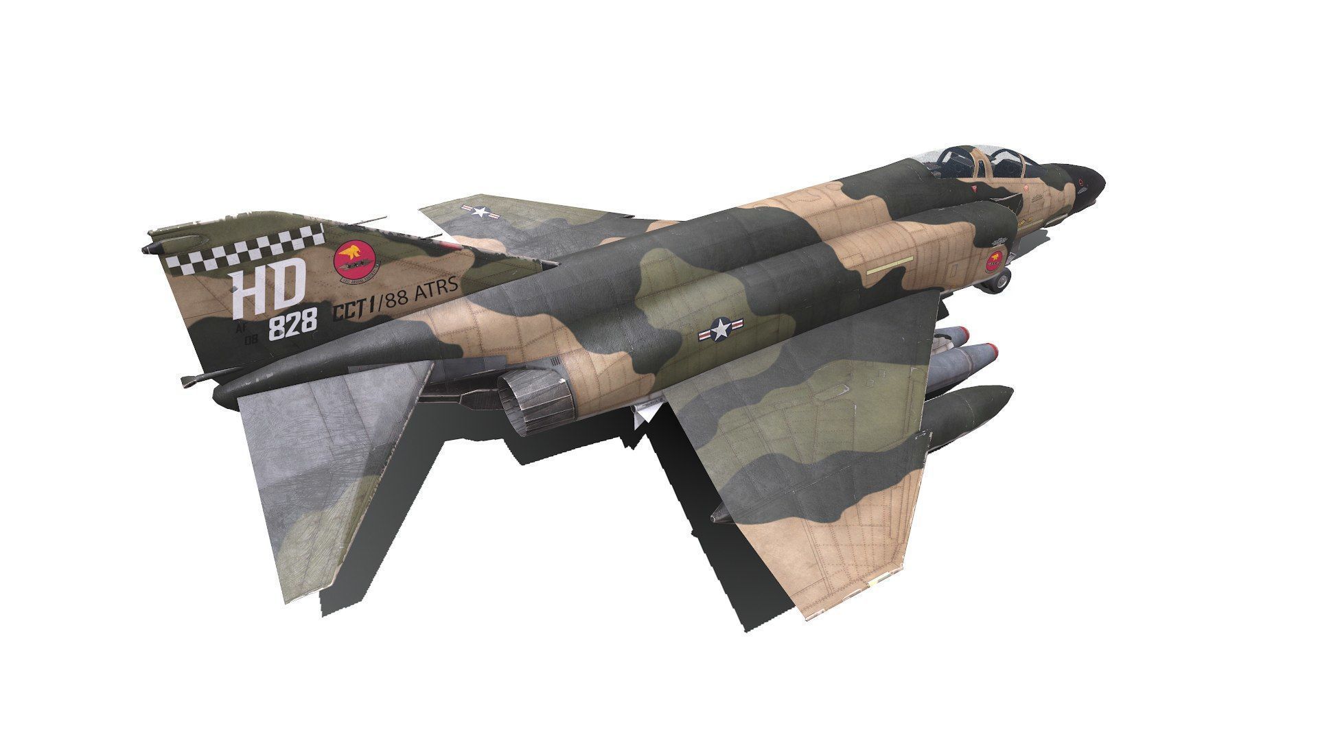 McDonnell Douglas F-4 Phantom II Low-poly PBR Low-poly 3D model_15