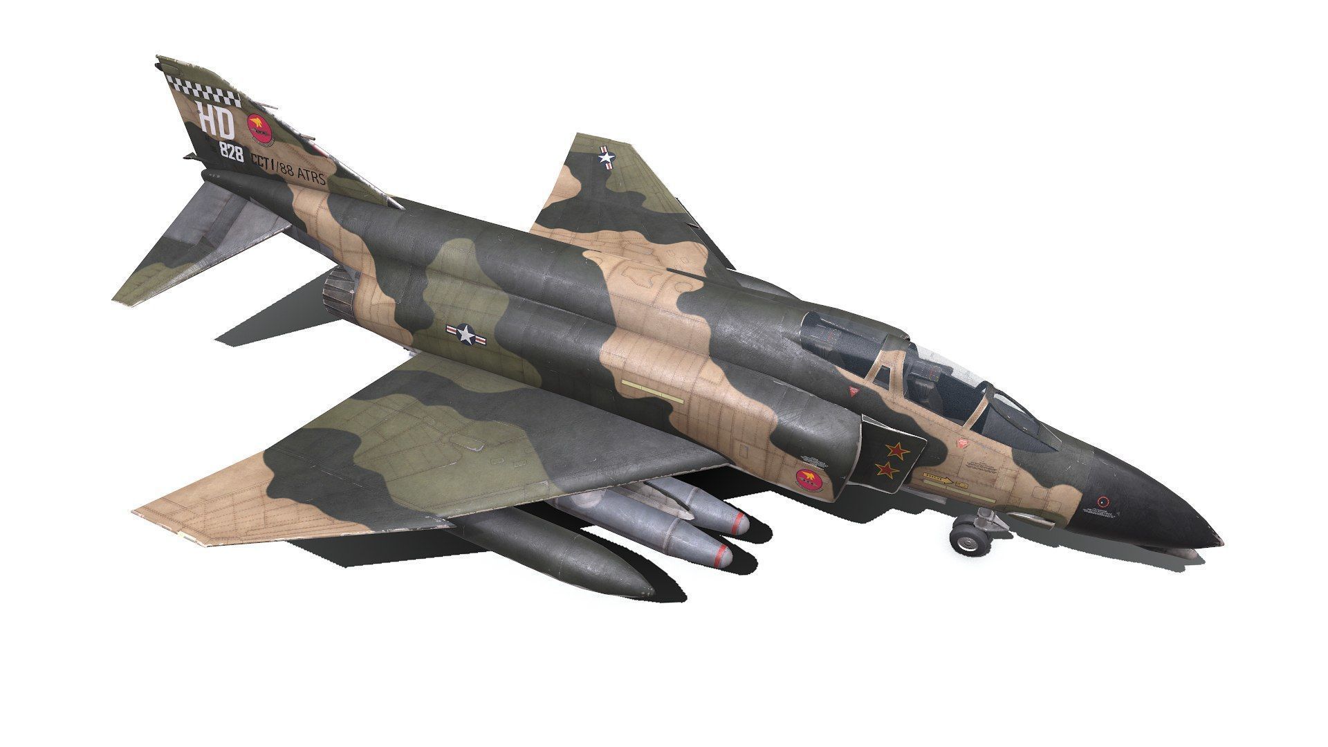 McDonnell Douglas F-4 Phantom II Low-poly PBR Low-poly 3D model_19