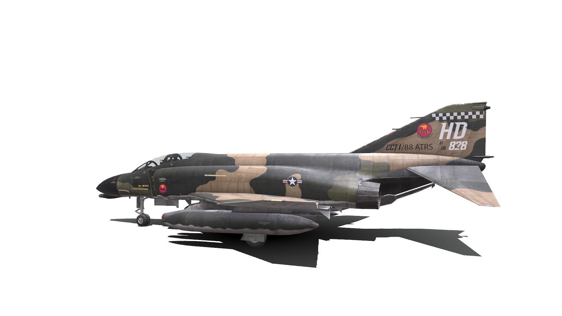 McDonnell Douglas F-4 Phantom II Low-poly PBR Low-poly 3D model_7