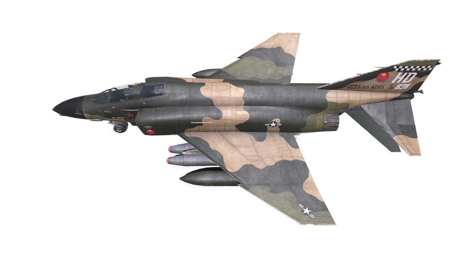 McDonnell Douglas F-4 Phantom II Low-poly PBR Low-poly 3D model_6