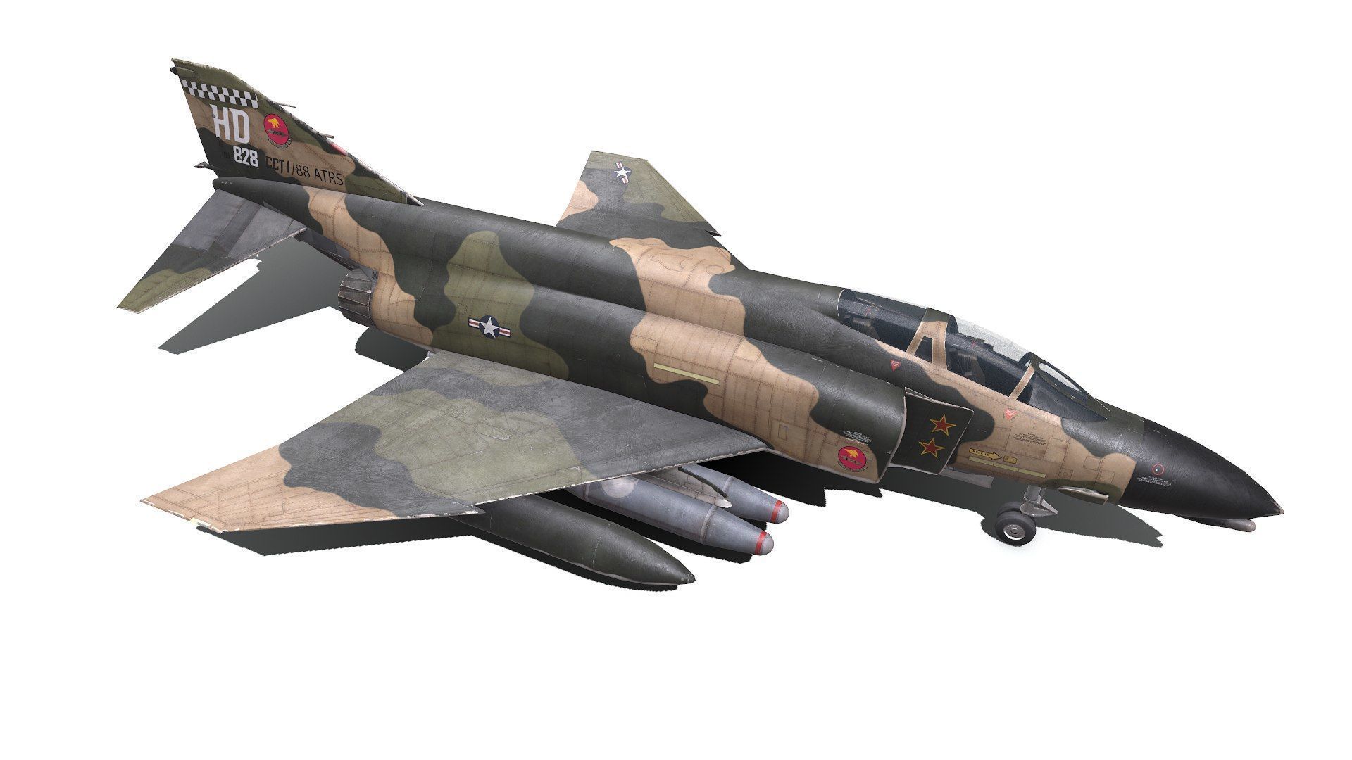 McDonnell Douglas F-4 Phantom II Low-poly PBR Low-poly 3D model_3