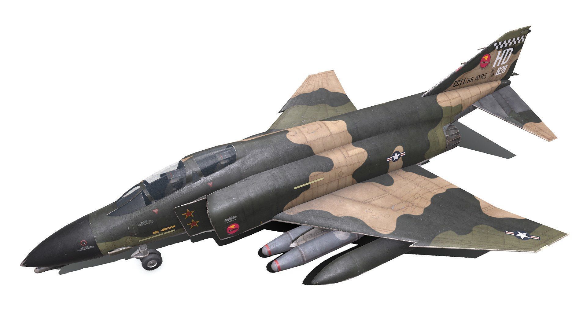McDonnell Douglas F-4 Phantom II Low-poly PBR Low-poly 3D model_4