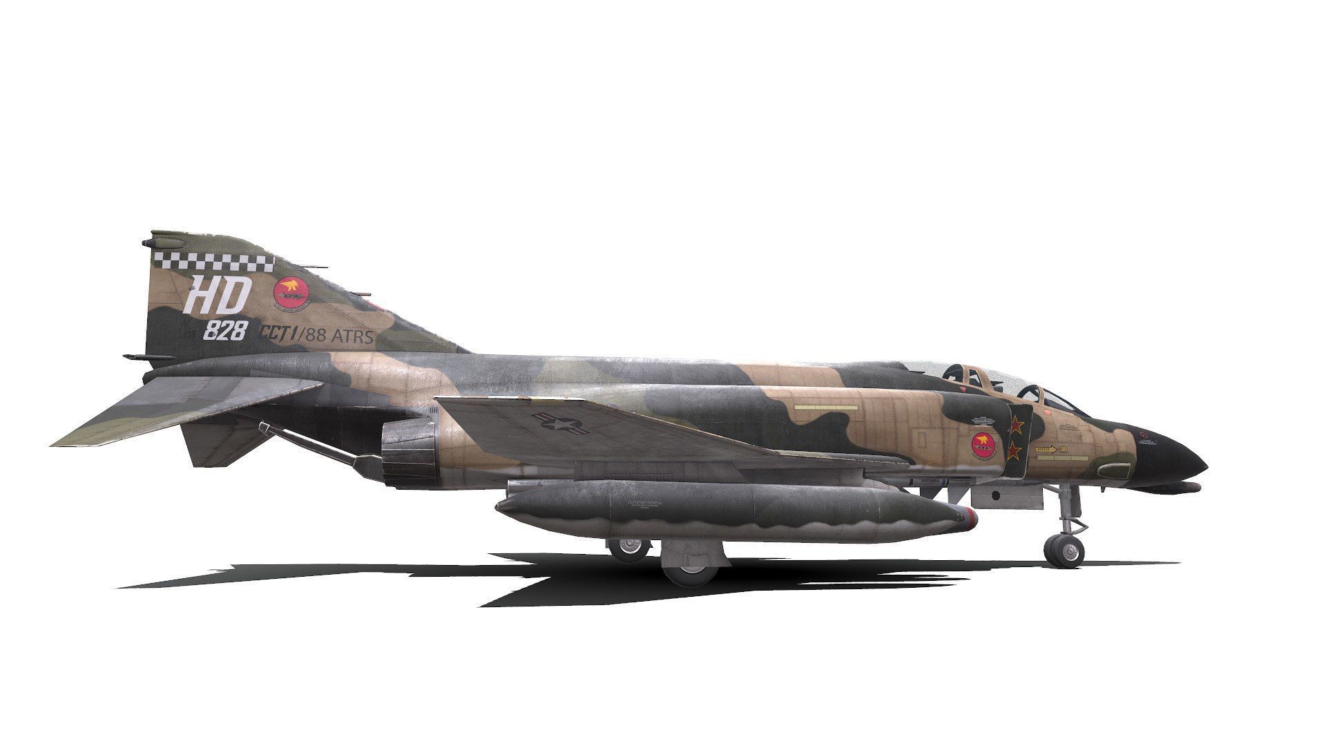 McDonnell Douglas F-4 Phantom II Low-poly PBR Low-poly 3D model_16