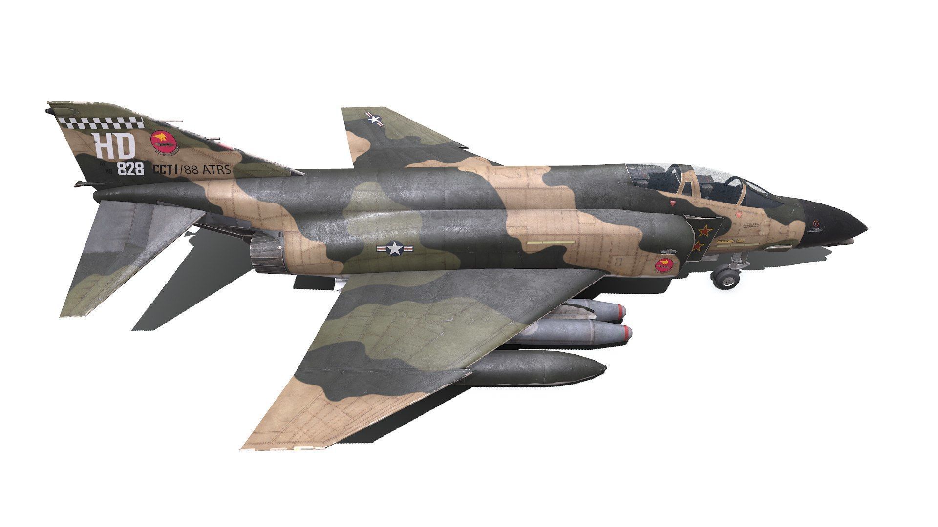 McDonnell Douglas F-4 Phantom II Low-poly PBR Low-poly 3D model_17